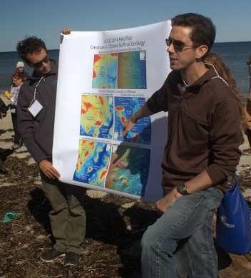 Chris Hein & Luis de Souza lecturing on the beach at southern Plum Island